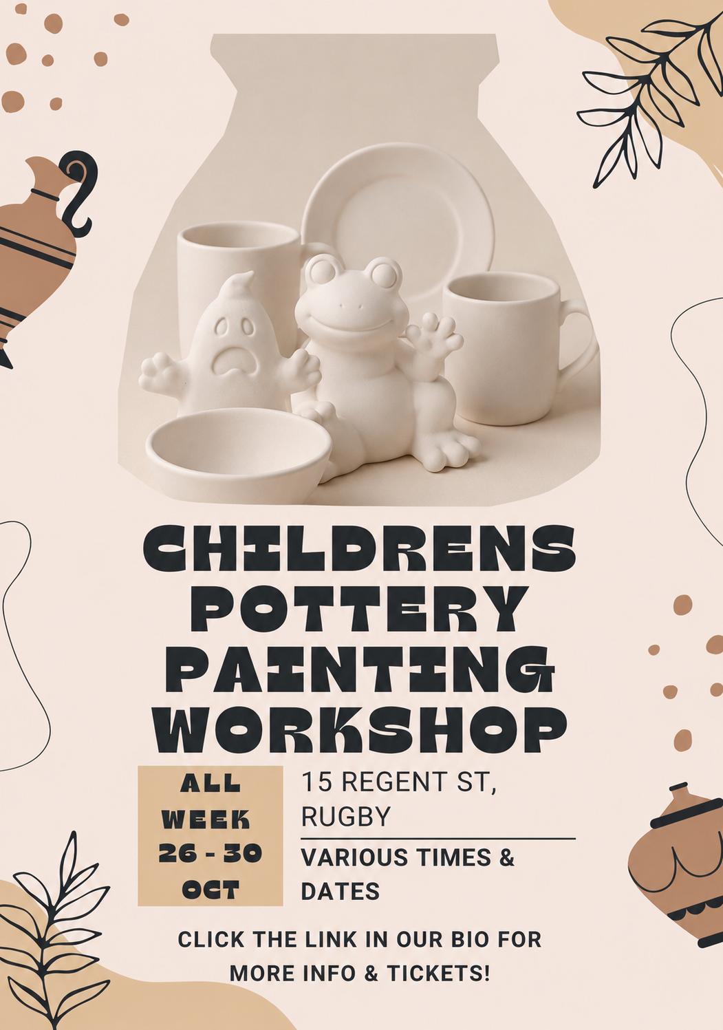 October half term pottery painting